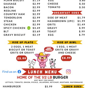 Rise Up Cafe - the menu for the lunch - Desserts Near Me - Monroe, Georgia Rise Up Cafe - the menu for the lunch - Desserts Near Me - Monroe, Georgia