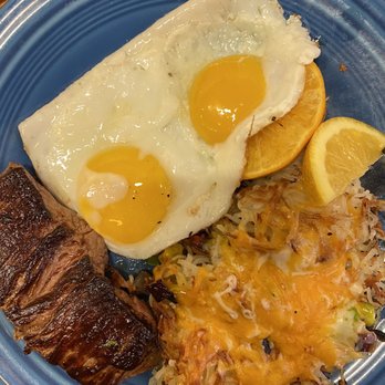 Bull and Bean - Steak and eggs with loaded hash on the side - Sandwiches Near Me - Durham, North Carolina Bull and Bean - Steak and eggs with loaded hash on the side - Sandwiches Near Me - Durham, North Carolina