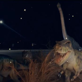 Steak 'n Shake - Robotic dinosaurs that move and name sounds; great for the kids - Gas Stations Near Me - Henrietta, Texas