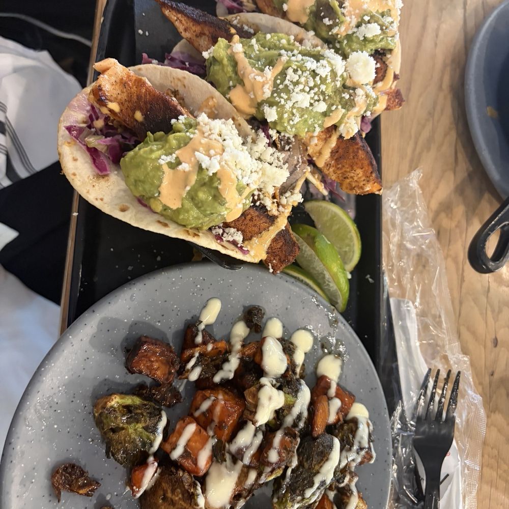 Salmon tacos & Brussel sprouts