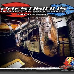 Prestigious Heating & Air Conditioning - Prestigious Heating & Air Conditioning promotional graphic highlighting professional HVAC repair, installation, maintenance, ...