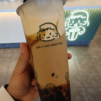 Jam Jam Tea Lab - Ceylon milk tea with brown sugar boba - Bubble Tea Near Me - Irvine, California Jam Jam Tea Lab - Ceylon milk tea with brown sugar boba - Bubble Tea Near Me - Irvine, California