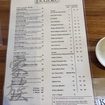 Kazoku - Menu - Sushi Bars Near Me - Edmonds, Washington