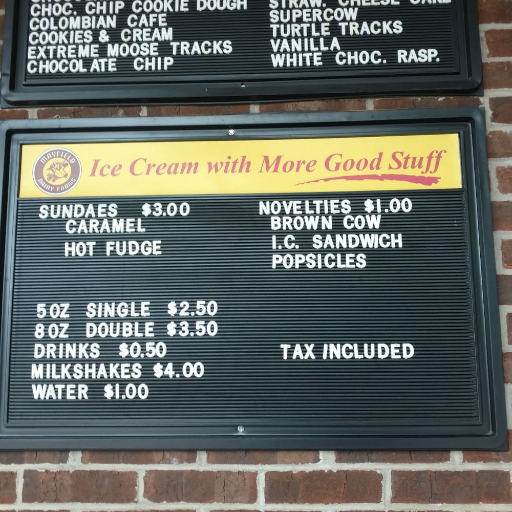 Mayfield Dairy Farms - Menu - Ice Cream & Frozen Yogurt Near Me - Athens, Tennessee Mayfield Dairy Farms - Menu - Ice Cream & Frozen Yogurt Near Me - Athens, Tennessee