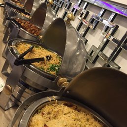 Some of the buffet items shown here...  not hot enough.