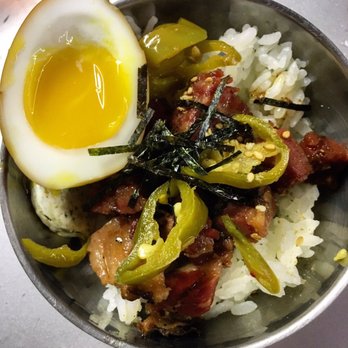 CHIKO - Soy glazed brisket with rice, furikake butter and a soft egg - Chinese Near Me - Washington, DC, District of Columbia CHIKO - Soy glazed brisket with rice, furikake butter and a soft egg - Chinese Near Me - Washington, DC, District of Columbia