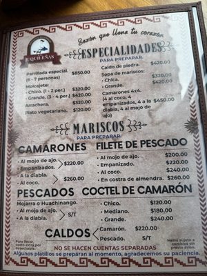 Menu photo 3 Las Juquileñas Puerto Escondido, OAX Menu photo 3 Las Juquileñas Puerto Escondido, OAX
