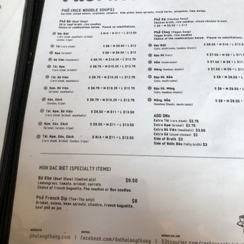 Pho Lang Thang - Pho menu - Vietnamese Near Me - Cincinnati, Ohio