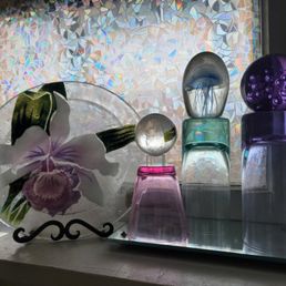 color stack of glass cups and paperweights color stack of glass cups and paperweights