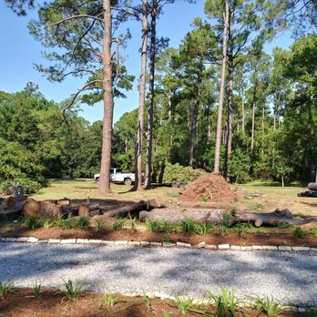 Top To Bottom Tree Care - Chips from stumps raked up.. And ready for Drews to remove. Lance dad had heart attack.. Job done. Took off LA. STILL 12/18 in Hospital. - Tree Services Near Me - Foley, Alabama Top To Bottom Tree Care - Chips from stumps raked up.. And ready for Drews to remove. Lance dad had heart attack.. Job done. Took off LA. STILL 12/18 in Hospital. - Tree Services Near Me - Foley, Alabama