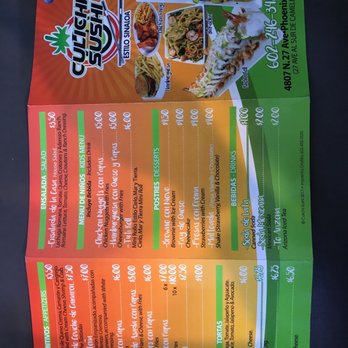Culichi Sushi - Back of menu - Sushi Bars Near Me - Phoenix, Arizona Culichi Sushi - Back of menu - Sushi Bars Near Me - Phoenix, Arizona