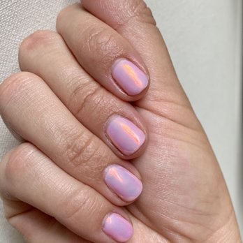 Usa Nails - Pink gel polish dusted with Aurora Chrome done by Q. - Nail Salons Near Me - Menifee, California Usa Nails - Pink gel polish dusted with Aurora Chrome done by Q. - Nail Salons Near Me - Menifee, California