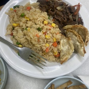 Koba Woo Restaurant - Combination plate: beef bulgogi fried rice dumplings - Korean Near Me - Killeen, Texas Koba Woo Restaurant - Combination plate: beef bulgogi fried rice dumplings - Korean Near Me - Killeen, Texas