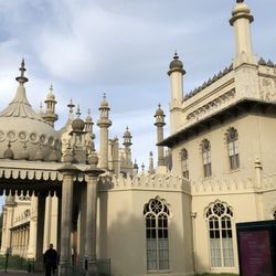 The Royal Pavilion - Exterior has a Mughal empire (India) theme.