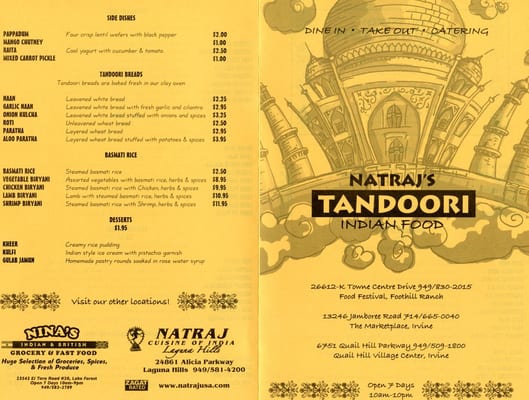 Menu photo 8 Natraj's Tandoori Irvine, CA Menu photo 8 Natraj's Tandoori Irvine, CA