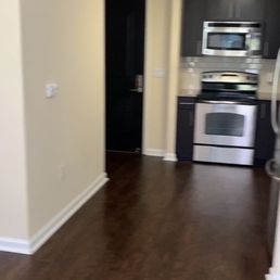 View of kitchen/entrance from living room area of #616 View of kitchen/entrance from living room area of #616