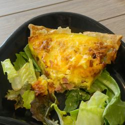 Brookies Cafe Saint Joseph - This is the Quiche of the Week ($7). I see ham and bacon in there.