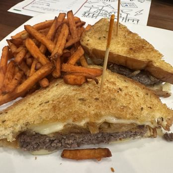 Cooper Diner - Swiss patty melt with sweet potato fries - Diners Near Me - Cooper City, Florida Cooper Diner - Swiss patty melt with sweet potato fries - Diners Near Me - Cooper City, Florida