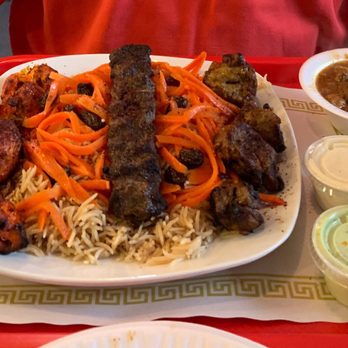 Kabob Garden - Super Jumbo Kebab. Lamb, Shami and Chicken. - Afghan Near Me - Arlington, Virginia Kabob Garden - Super Jumbo Kebab. Lamb, Shami and Chicken. - Afghan Near Me - Arlington, Virginia
