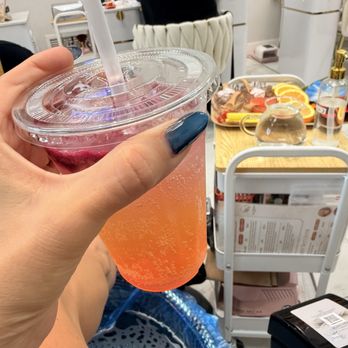 Nail Couture - Mani done, and now enjoying my pedi with a special drink that comes with the special seasonal pedicure package. Absolutely worth it! - Nail Salons Near Me - Upland, California Nail Couture - Mani done, and now enjoying my pedi with a special drink that comes with the special seasonal pedicure package. Absolutely worth it! - Nail Salons Near Me - Upland, California