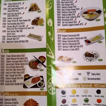 i-tea - Their food menu. - Bubble Tea Near Me - Kingston, Ontario