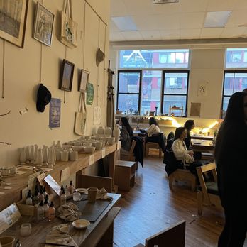 Happy Medium - Second floor art cafe ceramic area - Art Classes Near Me - New York, New York
