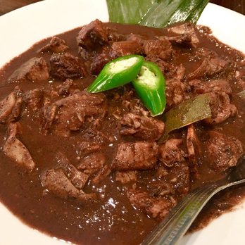 Only At Renee's - Pork Dinuguan ("Chocolate Meat"). "Dugo" in Tagalog means blood. Think about it. It's delicious! - Filipino Near Me - Virginia Beach, Virginia Only At Renee's - Pork Dinuguan ("Chocolate Meat"). "Dugo" in Tagalog means blood. Think about it. It's delicious! - Filipino Near Me - Virginia Beach, Virginia