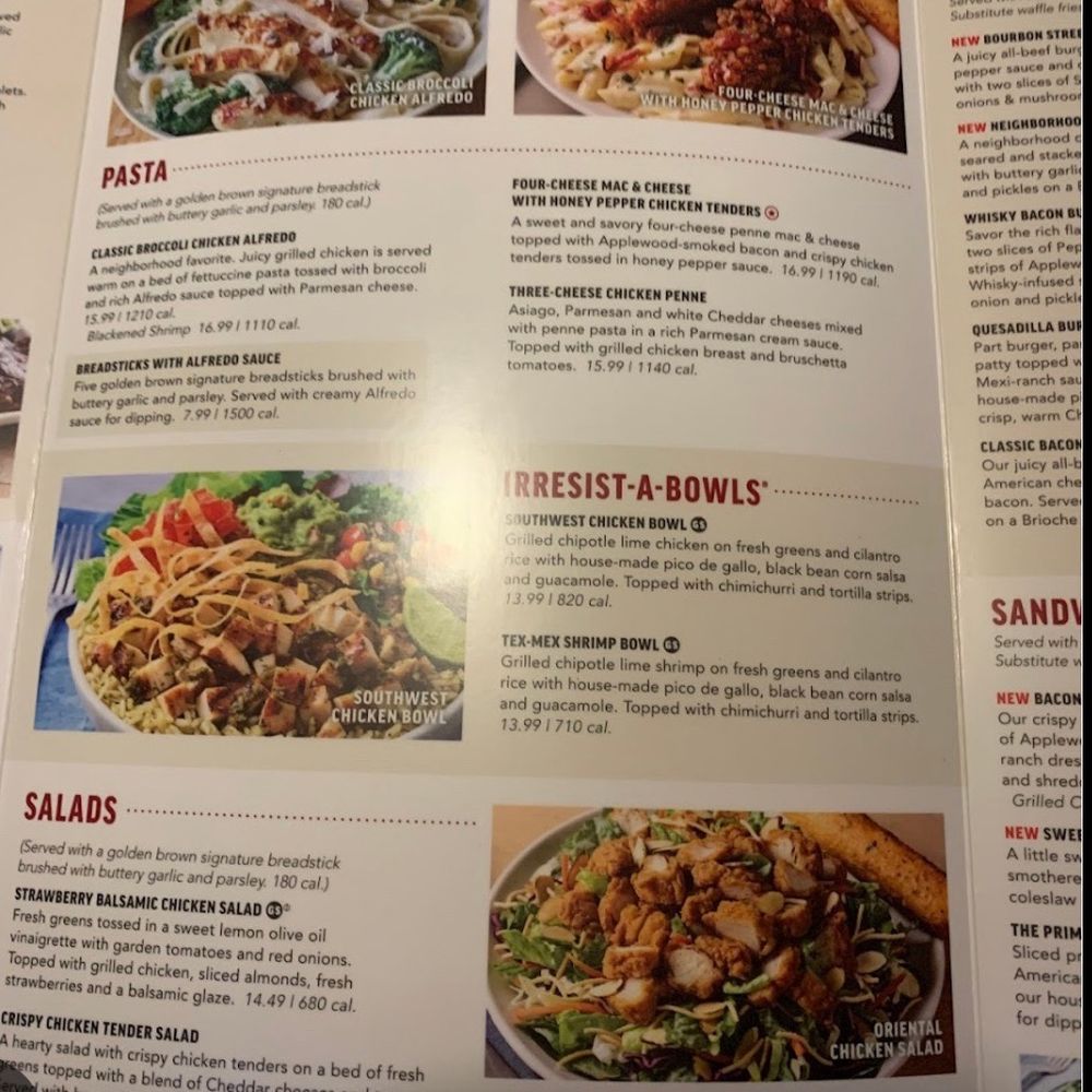 Applebee's Grill + Bar - Inside middle of menu - American Near Me - Forestville, Maryland
