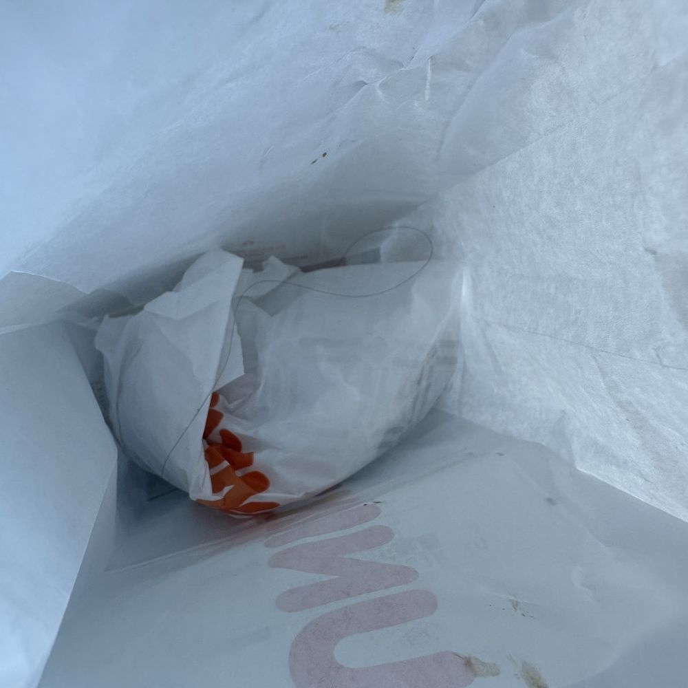 Hair in bag. Hair in bag.