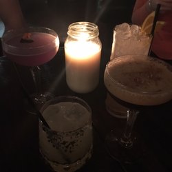 The Bolt Hole - Our cocktails , from bottom, Anti clock wise .Tommy margarita , Insomnia , Fly Girl , First Class .