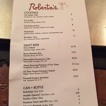 Roberta's - Menu - Pizza Near Me - Brooklyn, New York