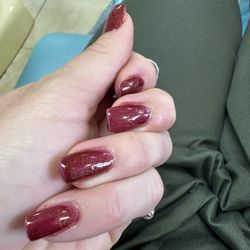 There is also a hair that they painted over on my thumb nail. (you can't see it here though).