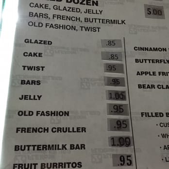 B & B Donuts - Prices as of 4/2016 - Donuts Near Me - Fullerton, California