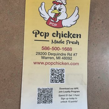 Pop Chicken - Menu 10/4/2025 - Chicken Wings Near Me - Warren, Michigan