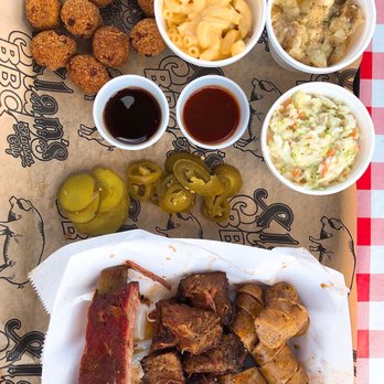 Slap's BBQ - Burnt Ends Combo with Jalapeno Ched Sausage, Hushpuppies, Baked Potato Casserole + 1 Bone Rib + Bacon Mac & Chz + Coleslaw - Barbeque Near Me - Kansas City, Kansas Slap's BBQ - Burnt Ends Combo with Jalapeno Ched Sausage, Hushpuppies, Baked Potato Casserole + 1 Bone Rib + Bacon Mac & Chz + Coleslaw - Barbeque Near Me - Kansas City, Kansas
