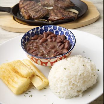 El Patio Boca - a bowl of beans, pineapples, and steak - Colombian Near Me - Boca Raton, Florida