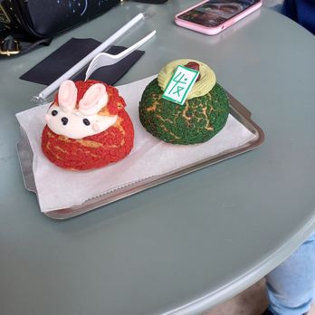 Light on the Sugar - Strawberry and Red Bean Matcha Cream Puff Pastries - Bakeries Near Me - Winter Park, Florida Light on the Sugar - Strawberry and Red Bean Matcha Cream Puff Pastries - Bakeries Near Me - Winter Park, Florida