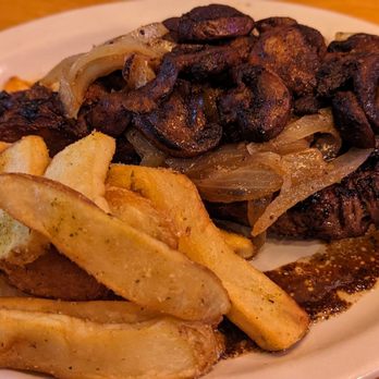 Texas Roadhouse - Ft Worth Ribeye Smothered W/ Fries - Steakhouses Near Me - Jackson, Michigan