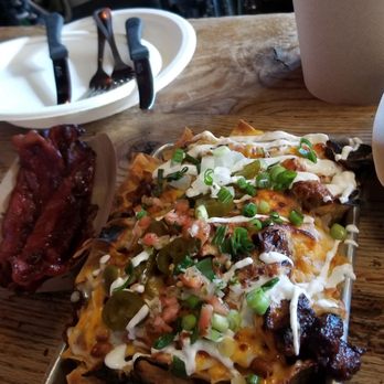 Morgan's Brooklyn Barbecue - Burnt Brisket nachos. Not enough brisket. - Barbeque Near Me - Brooklyn, New York Morgan's Brooklyn Barbecue - Burnt Brisket nachos. Not enough brisket. - Barbeque Near Me - Brooklyn, New York