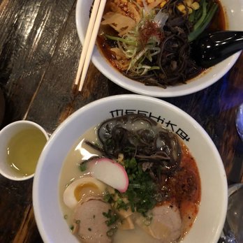 Meshikou - Top- mala veggie  Bottom - fireball paitan - Ramen Near Me - Columbus, Ohio
