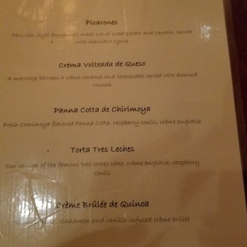 La Canela - Dessert menu - Peruvian Near Me - Rockville, Maryland La Canela - Dessert menu - Peruvian Near Me - Rockville, Maryland
