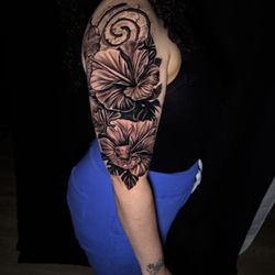 9414 Ink - PR themed tattoo cover up done by tattoo artist Drew