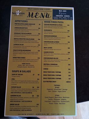 Menu photo 2 Silly Goose Bar N Grill Kingfield, ME Menu photo 2 Silly Goose Bar N Grill Kingfield, ME