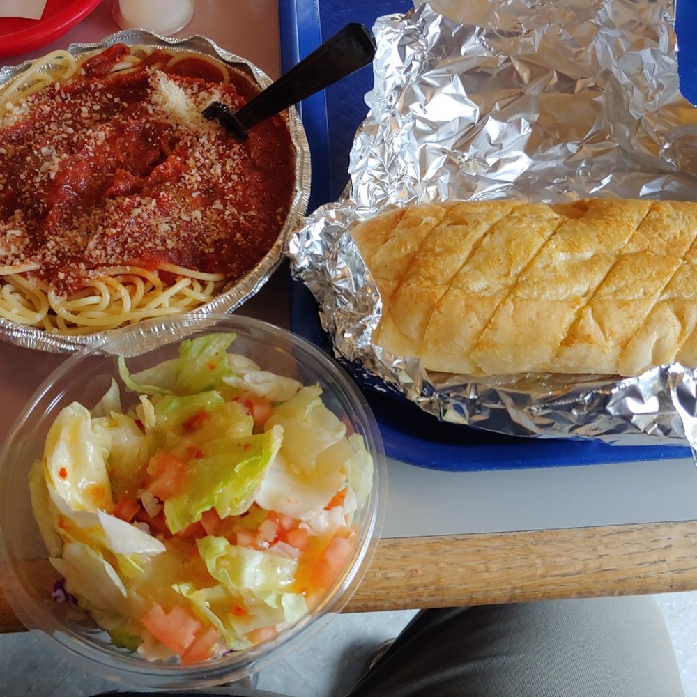 Joe's Pizzeria - Spaghetti & Meatballs with Large Garlic Bread and Italian Salad!! - Pizza Near Me - Dayton, Ohio