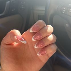 Sugarcoated a Nail & Beauty Studio - Acrylic base with gel color and French tip
