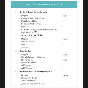 Fernando's - Exactly what was ordered online - Mexican Near Me - Omaha, Nebraska