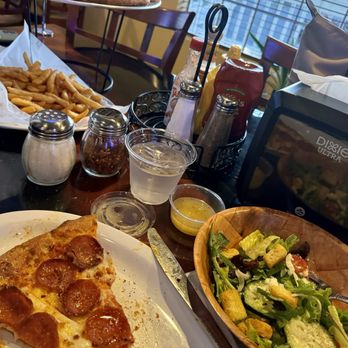 Luigi's Pizza - Yeah, Pepperoni pizza, french fries and house salad. - Pizza Near Me - Cambria, California Luigi's Pizza - Yeah, Pepperoni pizza, french fries and house salad. - Pizza Near Me - Cambria, California