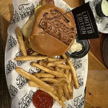 Ford's Garage - Chicken sandwich with fries - Burgers Near Me - Brandon, Florida Ford's Garage - Chicken sandwich with fries - Burgers Near Me - Brandon, Florida