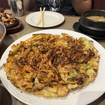 Hansang Tofu - 4. Hae Mul Pa Jeon // seafood pancake - burnt :( - Korean Near Me - Milpitas, California Hansang Tofu - 4. Hae Mul Pa Jeon // seafood pancake - burnt :( - Korean Near Me - Milpitas, California