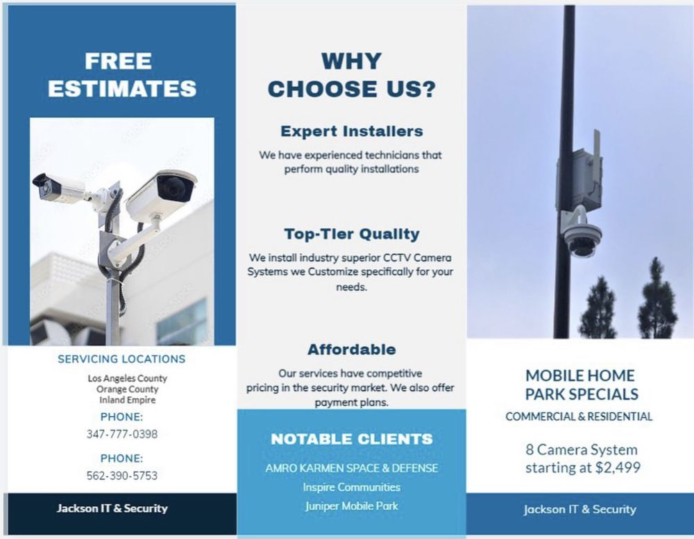 JACKSON IT & SECURITY Request a Quote Downey, California Security Systems Phone Number